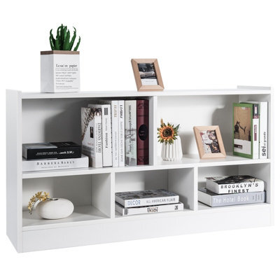 Costway Kids Storage Shelf Unit 5-Cubby Wooden Children Bookcase Toy Storage Organizer - image 1