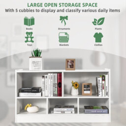 Costway Kids Storage Shelf Unit 5-Cubby Wooden Children Bookcase Toy Storage Organizer - thumbnail 5