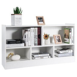 Costway Kids Storage Shelf Unit 5-Cubby Wooden Children Bookcase Toy Storage Organizer - thumbnail 1