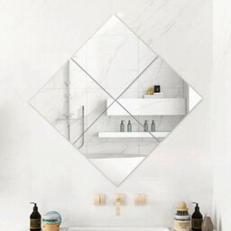 4Pcs Mirror Tile Wall Sticker Large Square Self Adhesive Room Decor Stick On Art - thumbnail 3