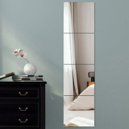4Pcs Mirror Tile Wall Sticker Large Square Self Adhesive Room Decor Stick On Art - thumbnail 4