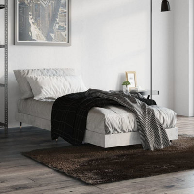 Berkfield Bed Frame Concrete Grey 75X190 Cm 2Ft6 Small Single Engineered Wood - image 1