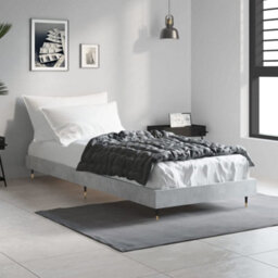Berkfield Bed Frame Concrete Grey 75X190 Cm 2Ft6 Small Single Engineered Wood - thumbnail 3