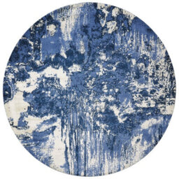 Blue Funky Luxurious Modern Easy To Clean Abstract Viscose Wool Rug For Living Room, Bedroom - 168Cm X 244Cm - thumbnail 9