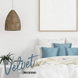 Deconovo Pack Of 2 Crushed Velvet Cushion Covers With Invisible Zipper 55Cm X 55Cm Slate Blue - thumbnail 5