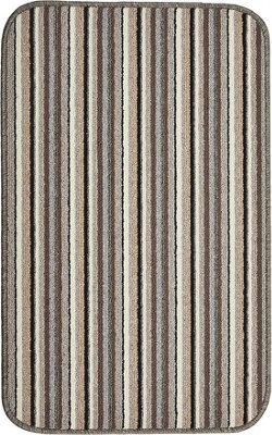 eXtreme Dandy By William Armes, Ios Stripe Indoor Washable Rug, Silver, 80 X 50