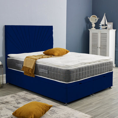 Urban Textures Ottoman Bed Sunrise End Lift: Plush Velvet Navy - image 1