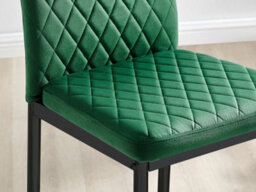 Furniturebox Set Of 2 Milan Green Diamond-Stiched Soft Touch Velvet Black Leg Padded Counter Stools - thumbnail 6
