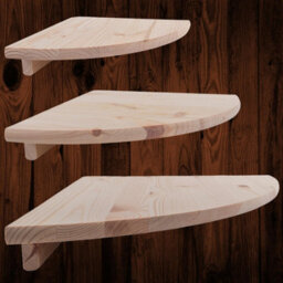 Woodeedoo Wooden Corner Shelf Set Of 3 Floating Rustic Wall Display Units Natural Pine Storage Ledges For Home Decor Organisation - thumbnail 1