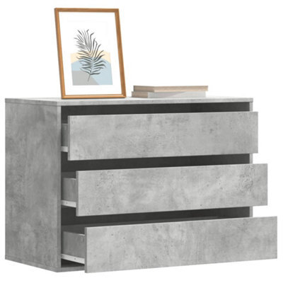 Walplus Corner Chest Of Drawers Concrete Grey 80X41X58 Cm Engineered Wood - image 1