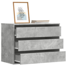 Walplus Corner Chest Of Drawers Concrete Grey 80X41X58 Cm Engineered Wood - thumbnail 1