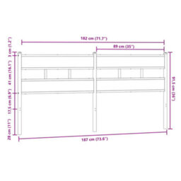 Berkfield Headboard Brown Oak 180 Cm Steel And Engineered Wood - thumbnail 6