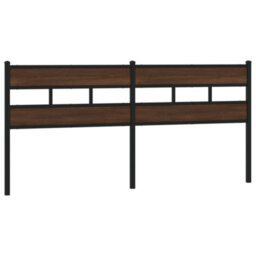 Berkfield Headboard Brown Oak 180 Cm Steel And Engineered Wood - thumbnail 2