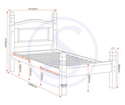 Seconique Corona 3Ft Single Bed Low Foot End In Distressed Waxed Pine - thumbnail 7