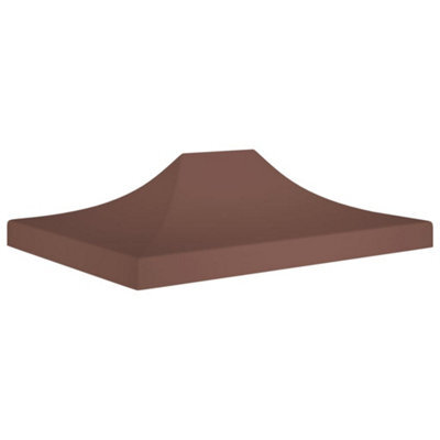 Walplus Party Tent Garden Gazebo Canopy Roof 4X3 M Brown 270 G/mâ² - image 1