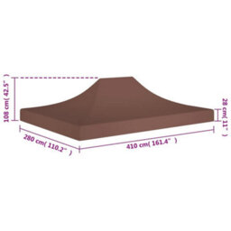 Walplus Party Tent Garden Gazebo Canopy Roof 4X3 M Brown 270 G/mâ² - thumbnail 6