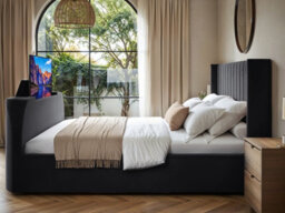 Flair Fallon Tv Side Lift Ottoman Bed Charcoal Velvet Super King - thumbnail 2