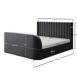 Flair Fallon Tv Side Lift Ottoman Bed Charcoal Velvet Super King - thumbnail 7