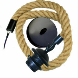 Vintage E27 Hemp Rope 2M Pendant Light Modern Retro Hanging Lamp - thumbnail 4
