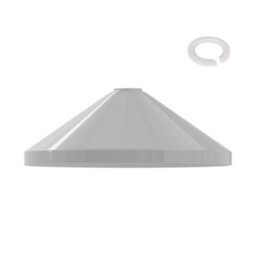 33.5Cm Painted White Metal Cone Lampshade Easy Fit With 4Cm Top Hole - thumbnail 2