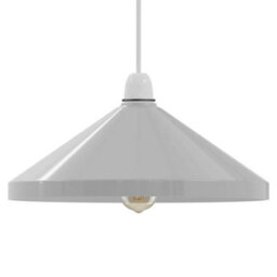 33.5Cm Painted White Metal Cone Lampshade Easy Fit With 4Cm Top Hole