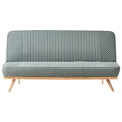 Beliani Sofa Bed 2 Seater Kalfafel Fabric Green - image 1