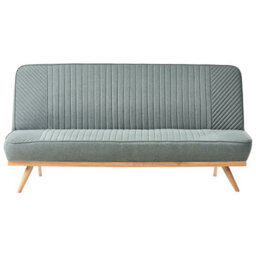 Beliani Sofa Bed 2 Seater Kalfafel Fabric Green - thumbnail 1