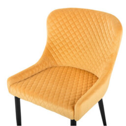 Beliani Set Of 2 Dining Chairs Solano Velvet Yellow - thumbnail 7