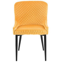 Beliani Set Of 2 Dining Chairs Solano Velvet Yellow - thumbnail 5