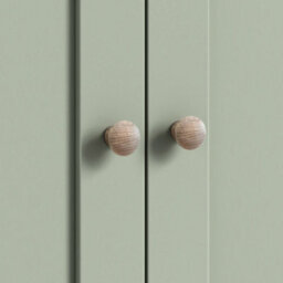 Farro Sage Mini Cupboard With Washed Oak Top - Fully Assembled - By Roseland Furniture - thumbnail 9