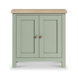 Farro Sage Mini Cupboard With Washed Oak Top - Fully Assembled - By Roseland Furniture - thumbnail 5
