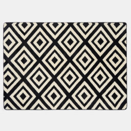 Ohs Contrast Tufted Geo Rug Soft Non Slip Floor Carpet Area Mat, Black/white - 120 X 170Cm - thumbnail 3