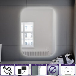 Nes Home Motion Sensor Bathroom Led Mirror Shaver Socket Demister 500 X 700mm - thumbnail 2