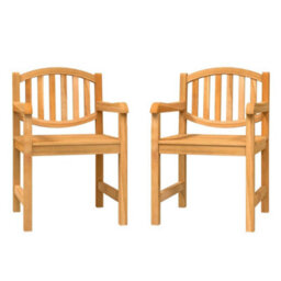 Berkfield Garden Chairs 2 Pcs 58X59X88 Cm Solid Wood Teak - thumbnail 2