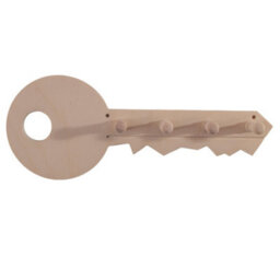 Woodeedoo Wall Mounted Wooden Key Hooks Key Shaped Key Holder Entryway Pegboard Organiser Plain Birch 25.5 X 10 Cm - thumbnail 6