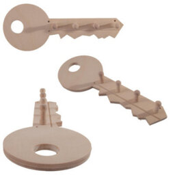 Woodeedoo Wall Mounted Wooden Key Hooks Key Shaped Key Holder Entryway Pegboard Organiser Plain Birch 25.5 X 10 Cm - thumbnail 2