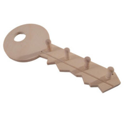 Woodeedoo Wall Mounted Wooden Key Hooks Key Shaped Key Holder Entryway Pegboard Organiser Plain Birch 25.5 X 10 Cm - thumbnail 4
