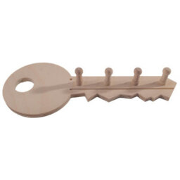 Woodeedoo Wall Mounted Wooden Key Hooks Key Shaped Key Holder Entryway Pegboard Organiser Plain Birch 25.5 X 10 Cm - thumbnail 5