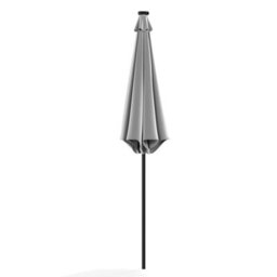 Living And Home 3M Large Garden Solar Led Lights Parasol Outdoor Patio Umbrella Sun Shade Crank Tilt No Base, Light Grey - thumbnail 6