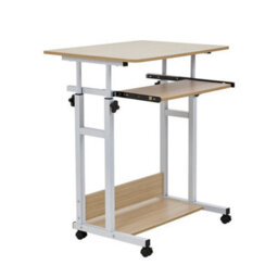 Wood Color Mobile Computer Desk Home Office Pc Laptop Table Work Study Gaming Workstation - thumbnail 2