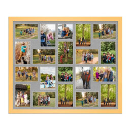 AK Frames 80X70Cm Mustard Yellow Modern Multi Photo Frame With Silver Mount - Holds 20 Apertures (18X) 6X4, (2X) 4X4 Photos - thumbnail 1