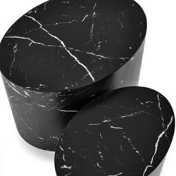 Oakham Sorrento Nest Of 2 Tables In Black Marble Effect - thumbnail 6