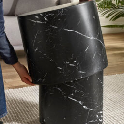 Oakham Sorrento Nest Of 2 Tables In Black Marble Effect - thumbnail 8