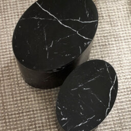 Oakham Sorrento Nest Of 2 Tables In Black Marble Effect - thumbnail 9