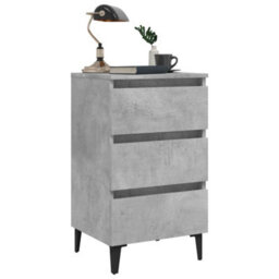 Berkfield Bed Cabinet With Metal Legs Concrete Grey 40X35X69 Cm - thumbnail 4