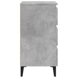 Berkfield Bed Cabinet With Metal Legs Concrete Grey 40X35X69 Cm - thumbnail 7