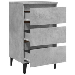 Berkfield Bed Cabinet With Metal Legs Concrete Grey 40X35X69 Cm - thumbnail 6