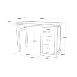 Cabinet Bits Cosenza 3 Drawer Desk - Dressing Table Chrome Cup Handle - thumbnail 2