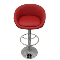 Cuper Red Faux Leather Breakfast Bar Stool Height Adjustable. - thumbnail 1