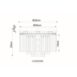 Luminosa Lighting Luminosa Gorley Ceiling Light Matt Black Blackberry Glass Shade 5X E14 - thumbnail 6